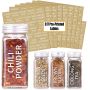 48 Glass Spice Jars 48 Square Glass Jars 4OZ, Airtight Cap, Pour/sift Shaker Lid