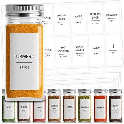 Glass Spice Jar Kitchen Minimalist Spice Labels Set