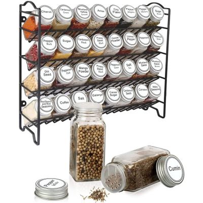 Empty Square Glass Spice Jars