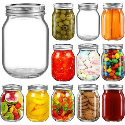 Glass Spice Jars,16 oz Mason Jars with Airtight Lids
