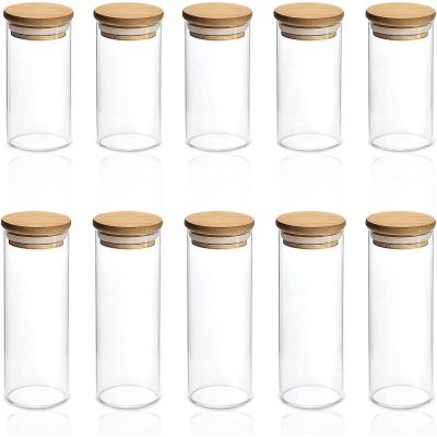 Spice Jars with Bamboo Lids, Glass Spice Jars with Bamboo Lids for Storage