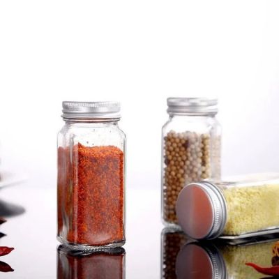 seasoning jar square glass container seasoning bottle kitchen outdoor camping seasoning container glass sealed jar