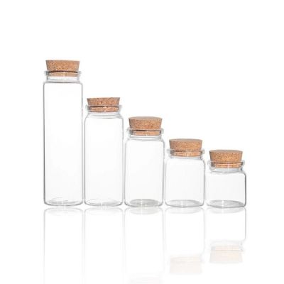 60ml 90ml 120ml Test Tube Cork Stopper Glass Bottle Spice Bottles Container Jars Vials DIY Craft