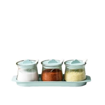 Kitchen Glass Spice Jars Set Organizer Salt and Pepper Shakers Sugar Container Canister Sets Seasoning Storage Bottle Gadgets