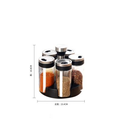 Spice Jar Glass Bottle Pepper Spice Container Seasoning Box Kitchen Rack Organizer Bottle Holder Seasoning Jars Rack Set