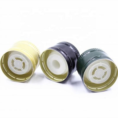 31.5*24mm aluminum plastic cap with plastic insert olive oil glass bottle