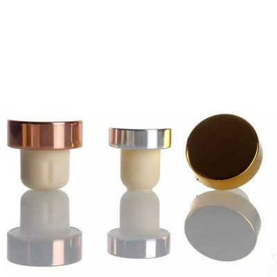 Aluminum Top Glass Bottle Cap Lid Wine whisky gin vodka Bottle Stoppers Synthetic T Cork