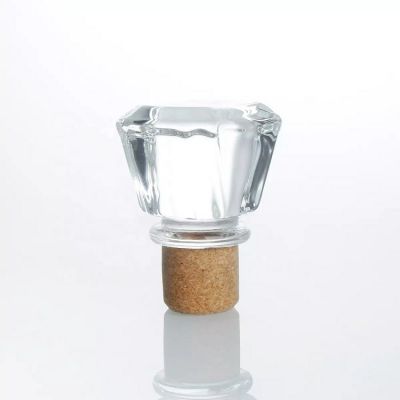 Wholesal high flint glass cork stopper for wine vodka bottle