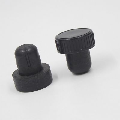 19.5mm black T shape cork vodka synthetic stopper for glass bottle