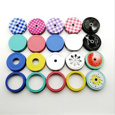 wholesale customized 70mm mason jar lids with hole