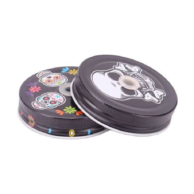 Customized 70mm Screw Metal Cap Twist Off Lid With A Hole For Drink Bottles Cap With Hole And Straw Aluminium Lid