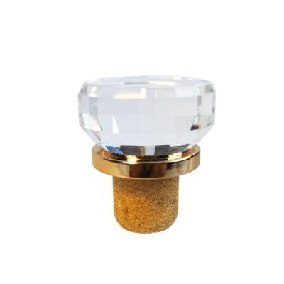 Hot - selling reusable bling sparkle wine stopper, custom - made wholesale round crystal lid