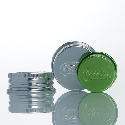 Custom Logo Embossed 43/400 Metal Lids Aluminum Screw Caps Pre-threaded ROPP Aluminum Cap Wholesale