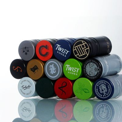 Custom OEM 30*60mm Wine Whisky Salt Liquor Bottle Colorful Screw Cap Aluminium Ropp Lids Closures Metal Lid Cap