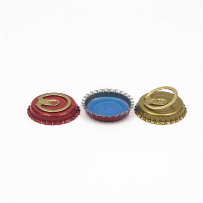 customize color easy open crown cap with ring for beer glass bottle beer easy open cap