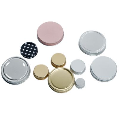 wholesale 30mm 38m 53mm 58mm plain black gold continuous metal aluminum tinplate bottle lid