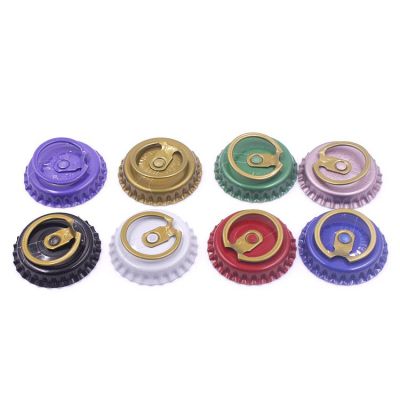 Customized size 26mm 27mm white black red green blue carbonated drinks water aluminum easy opening crown caps