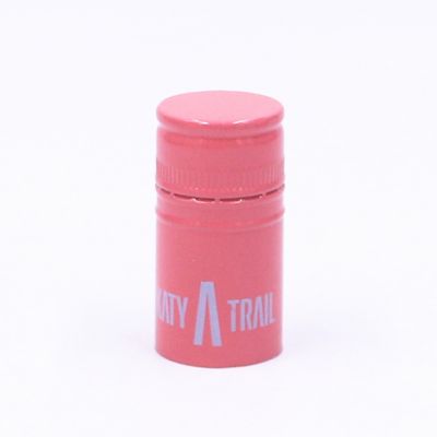 30*60mm BVS finish customized muti-color side printing logo aluminum wine bottle screw thread stevin cap