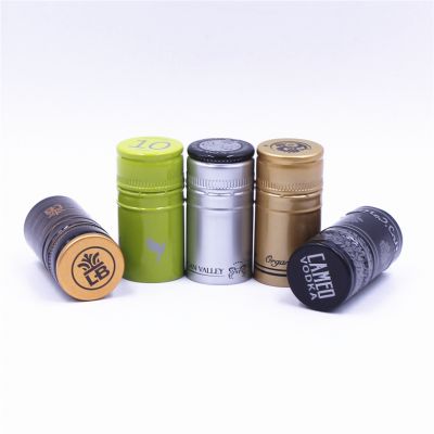 30*60mm matte glossy metallic Top embossing and printing knurling BVS ropp screwcaps longcap for wine bottle