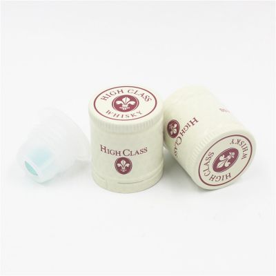 Customized Embossed logo 30*44mm Brandy Rum Gin Liquor Spirits Vodka Bottle Non Refillable Caps