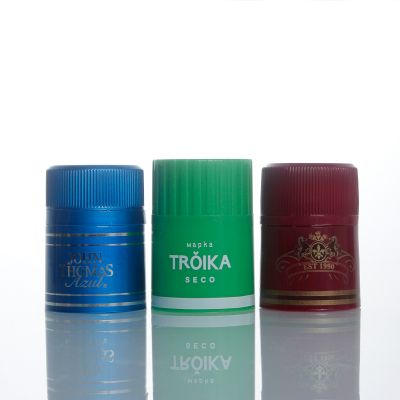Customized wine liquor spirits gin whisky vodka glass bottle 33*47mm plastic Non Refillable plastic screw cap lid
