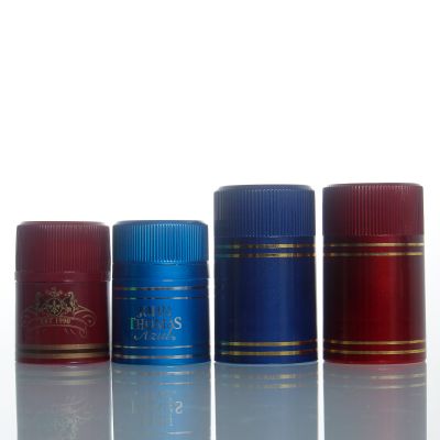 33*47mm 33*58mm print logo plastic Non Refillable wine liquor spirits gin whisky vodka bottle screw cap lid