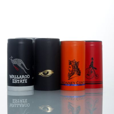 Custom color clear PVC aluminum heat shrink vodka gin rum bottle capsules for ropp neck finish with tear strip