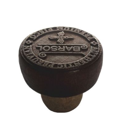 Custom Natural Whisky Brandy Wooden Cork Stopper Silk Screen Printing Wood Natural Wine Cork Stopper