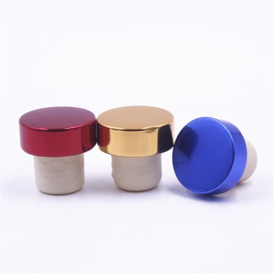 Plain color polished aluminium wine spirits vodka whiskey tequila whisky whiskey logo synthetic cork stopper