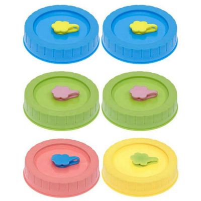 Food Grade BPA Free Regular Mouth 70mm Plastic Mason Jar Lids with Straw Hole