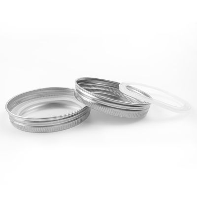 Polished Silver Stainless Steel 86mm Wide Mouth Mason Jar Lids for Airtight Seal