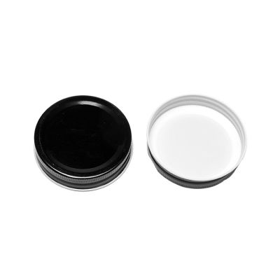Factory Stocked TInplate 70mm Regular Mouth Black Color Screw Cap For Mason Jar