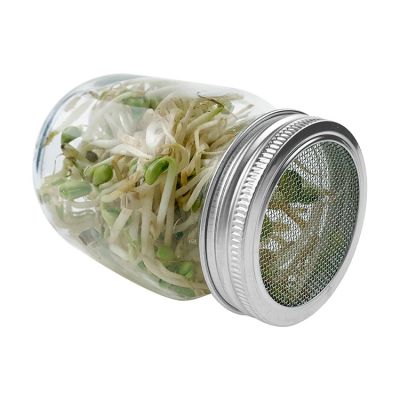 Hot Sale Mason Jar Sprouting Lids SS304 Wide Mouth 86mm Glass Mason Jar