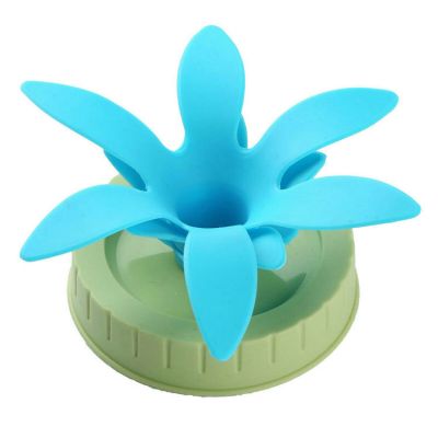 Regular Mouth 70mm Pineapple Silicone Ring Plastic Drinking Mason Jar Lids with Straw Hole