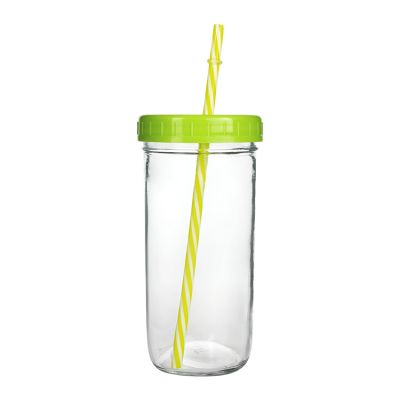 Colorful 86mm Plastic Screw Cap Straw Hole Lids for Wide Mouth Mason Jar Bubble Tea Drinking Use