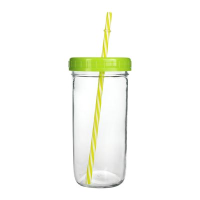 Colorful 86mm Plastic Screw Cap Straw Hole Lids for Wide Mouth Mason Jar Bubble Tea Drinking Use