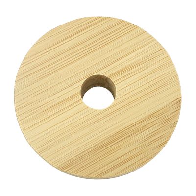 Regular Mouth 70mm Glass MasonJar Bamboo Lid with Straw Hole