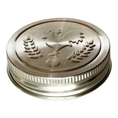 Custom Embossed Logo Silver Copper 70mm 86mm Stainless Steel Lid For Mason Jar
