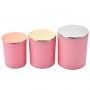 200 320 440ml round liddedThe pink color Frosted candlesticks oil tin Aromatherapy wax glass candle jar