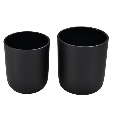 Matte black glass candle jar aromatherapy wax soybean wax candlestick oil lamp jar lid