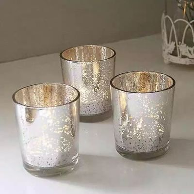 Aromatherapy wax glass candlestick Aromatherapy wax can plating gold and silver color custom processing