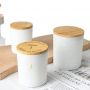Matte white candle jar Glass candlestick handmade candle Empty jar round lid custom logo