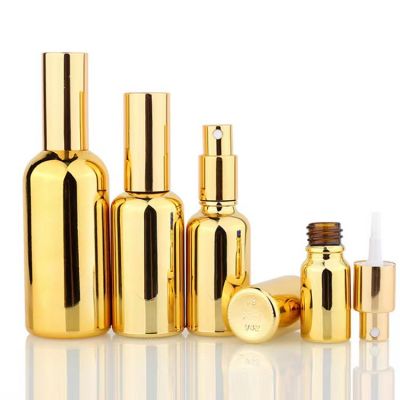 Factory Produced Hot Sale Premium gold bottle Gold Essential Oil Bottle Small Gold Bottle