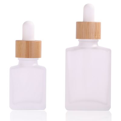 frosted Square Glass Serum Bottle Glass Dropper Bottle Square CBD Beard oil serum facial