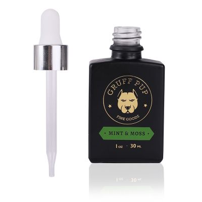 Matte Black 30ml square glass dropper bottles Flat Square Clear Black Frosted Glass Dropper Bottles