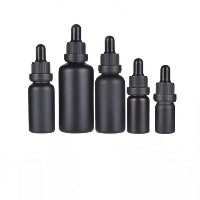 30ml 50ml 100ml Empty Glass Dumb Black Essential Oil Bottle