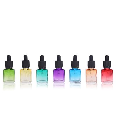 15ml 30ml 1oz 50ml serum bottle colorful rectangular perfume bottle glass dropper bottle