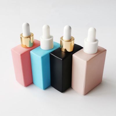 30ml 50ml flat shoulder glass dropper bottle 30 ml frosted glass essential oil bottle with dropper 1oz CBD oil serum bottle