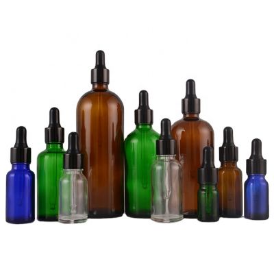 10ml euro amber clear green cobalt blue CBD hemp oil glass bottle essential oil glass dropper bottle