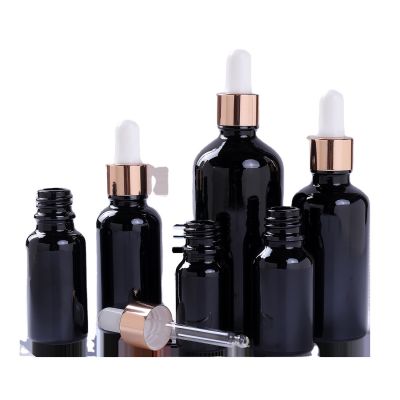 5ml 10ml 15ml 20ml 30ml 50ml 60ml 100ml essential oil black glass dark violet dropper bottles for CBD oil